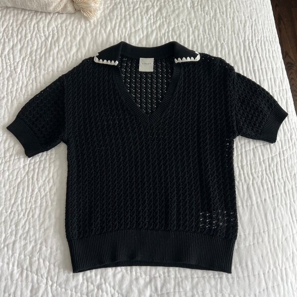 NEW Varley Monte Short-Sleeve V-Neck Sweater - Picture 3 of 4